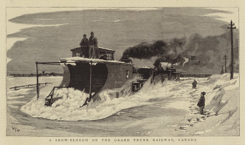En sneplov på Grand Trunk Railway, Canada af William Lionel Wyllie