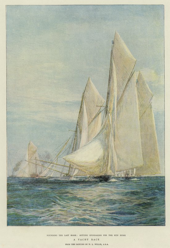 A Yacht Race (chromolitho) af William Lionel Wyllie