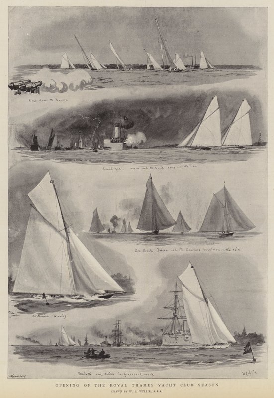 Åbning af The Royal Thames Yacht Club sæson af William Lionel Wyllie