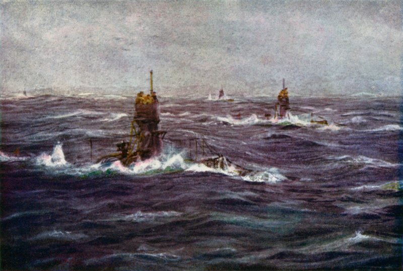 Ubåde i kanalen af William Lionel Wyllie