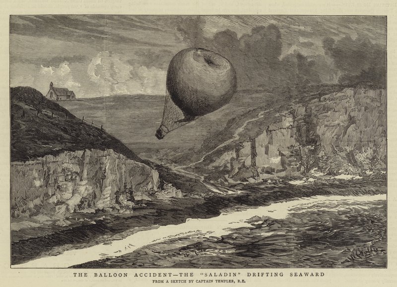 Ballonulykken, Saladin, der driver mod havet af William Lionel Wyllie