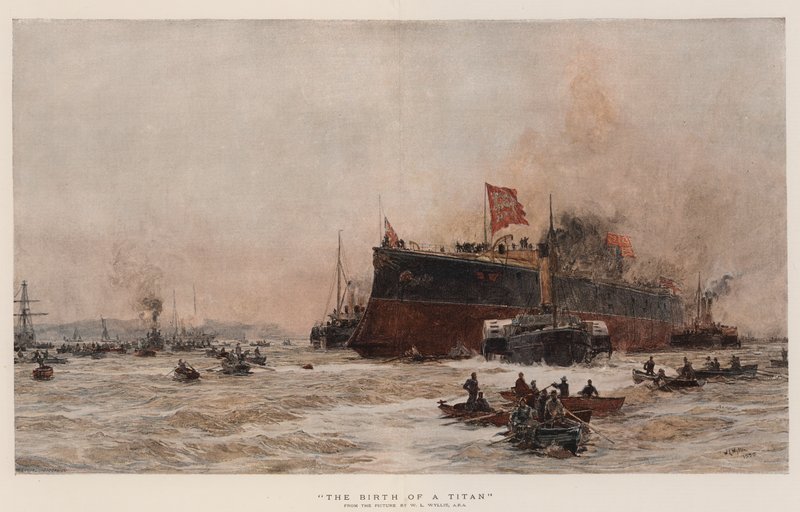 Titans fødsel (chromolitho) af William Lionel Wyllie