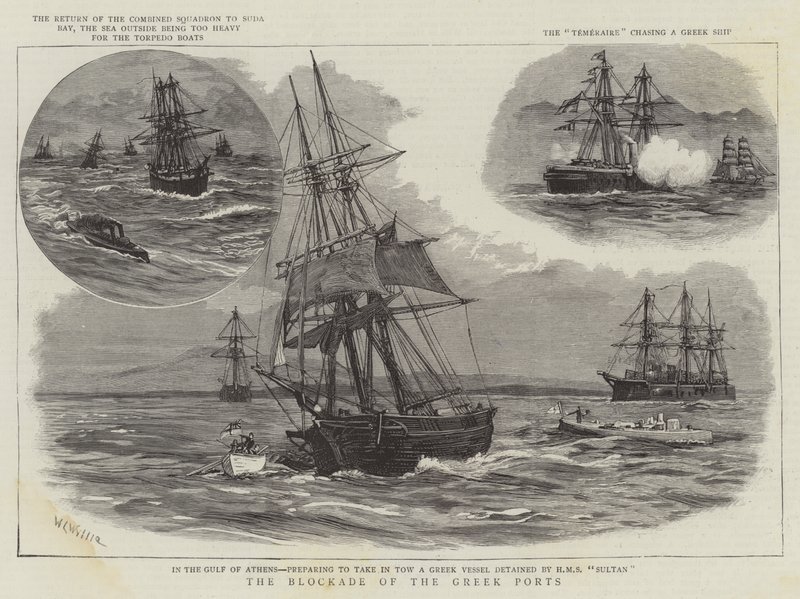 Blokaden af de græske havne af William Lionel Wyllie