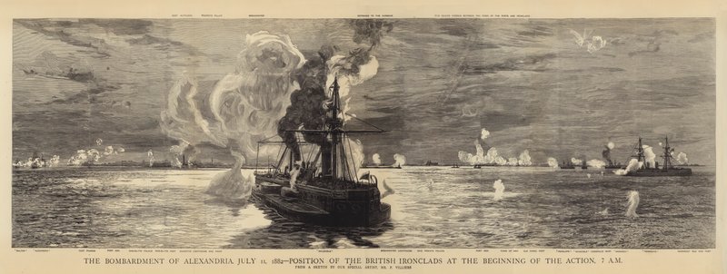 Bombardementet af Alexandria, 11. juli 1882, de britiske jernpramme ved kampens begyndelse, 7 AM af William Lionel Wyllie