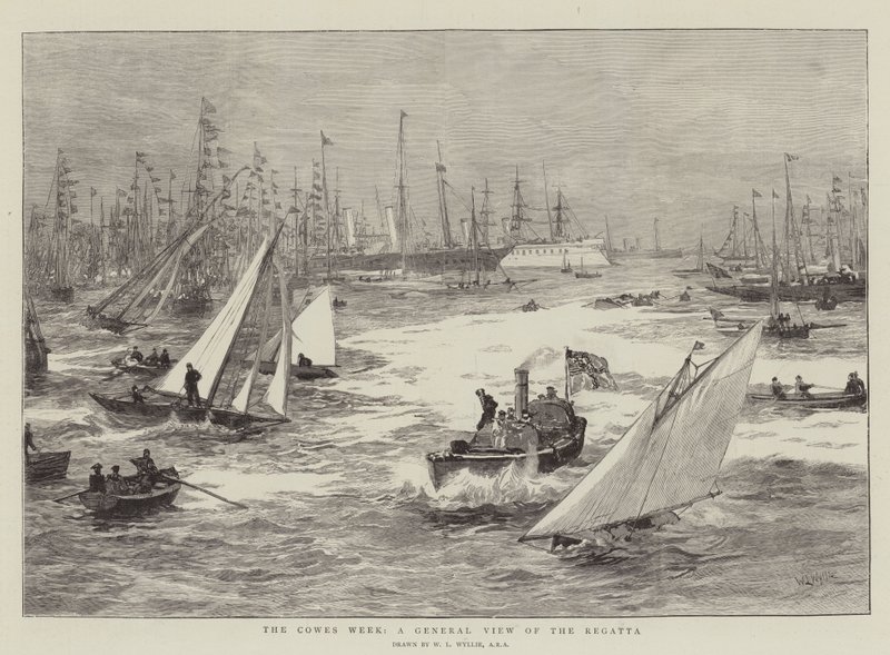 The Cowes Week, en generel udsigt over regattaen af William Lionel Wyllie