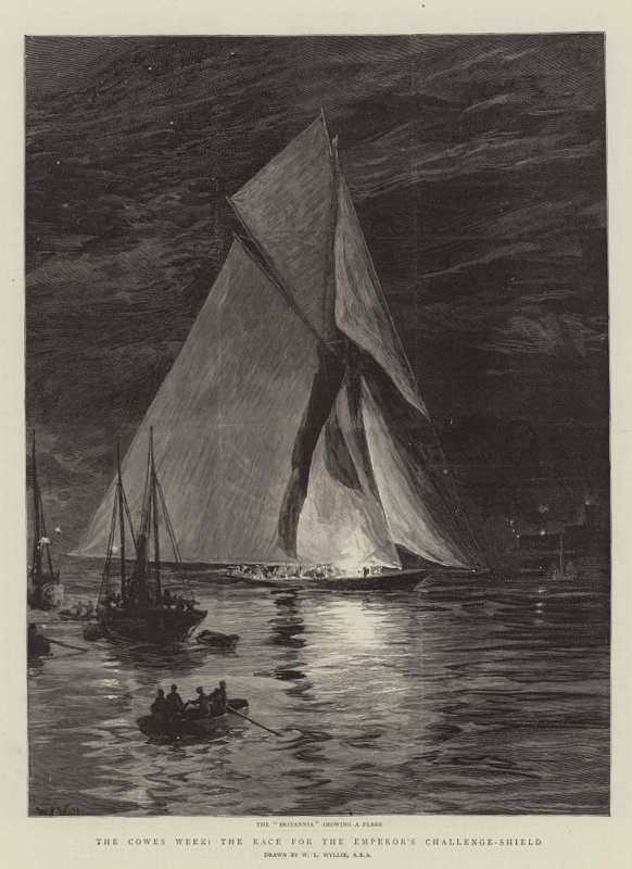 Cowes Week, kapløbet om kejserens udfordringsskjold af William Lionel Wyllie