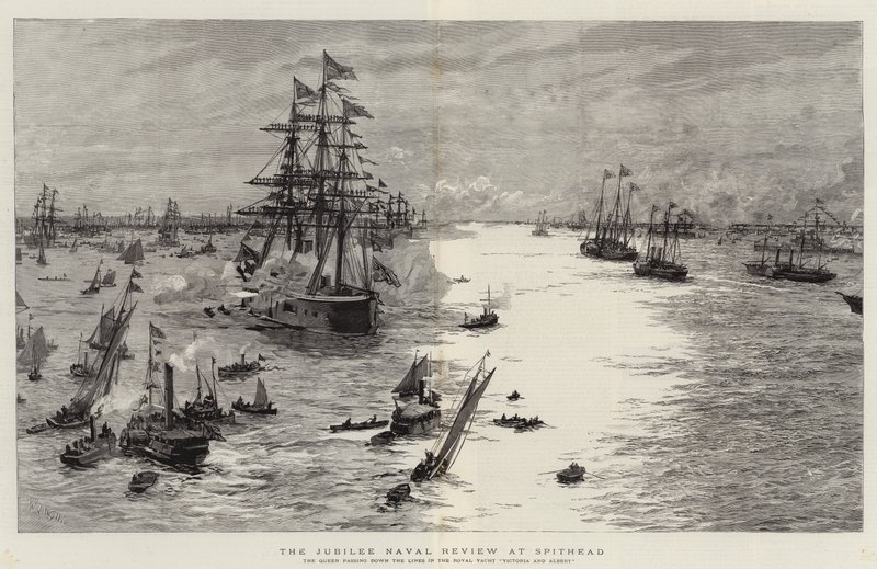 The Jubilee Naval Review på Spithead af William Lionel Wyllie