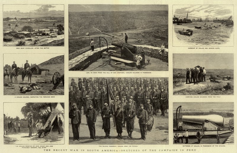 Den seneste krig i Sydamerika, skitser af kampagnen i Peru af William Lionel Wyllie