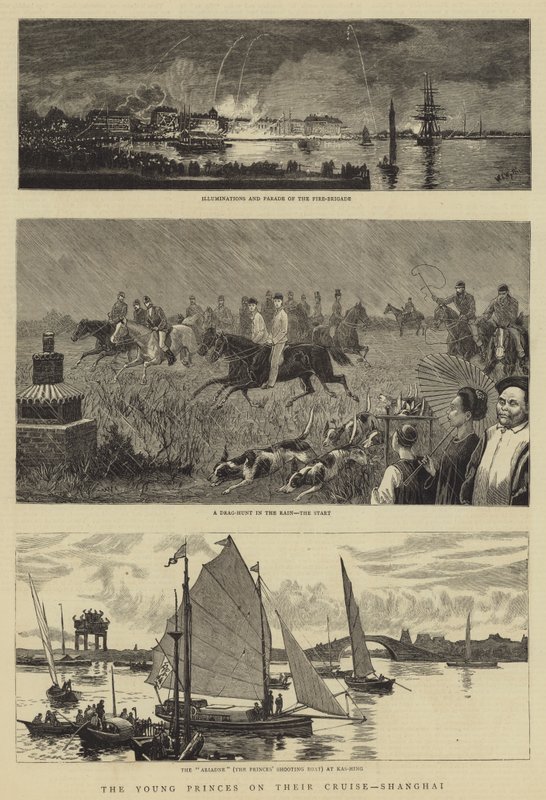 De unge prinser på deres krydstogt i Shanghai af William Lionel Wyllie