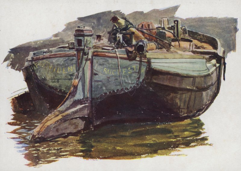 En Thames eller Medway Pram af William Lionel Wyllie