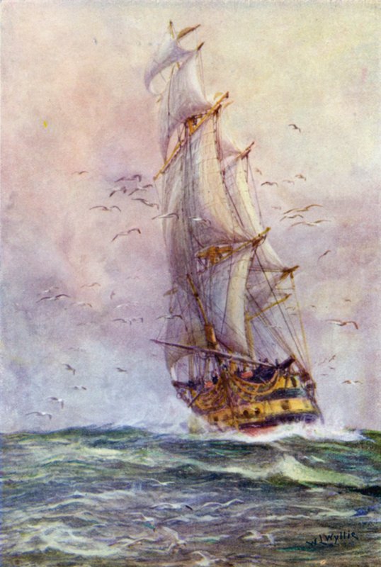 Foudroyanten, et af Nelsons gamle skibe af William Lionel Wyllie