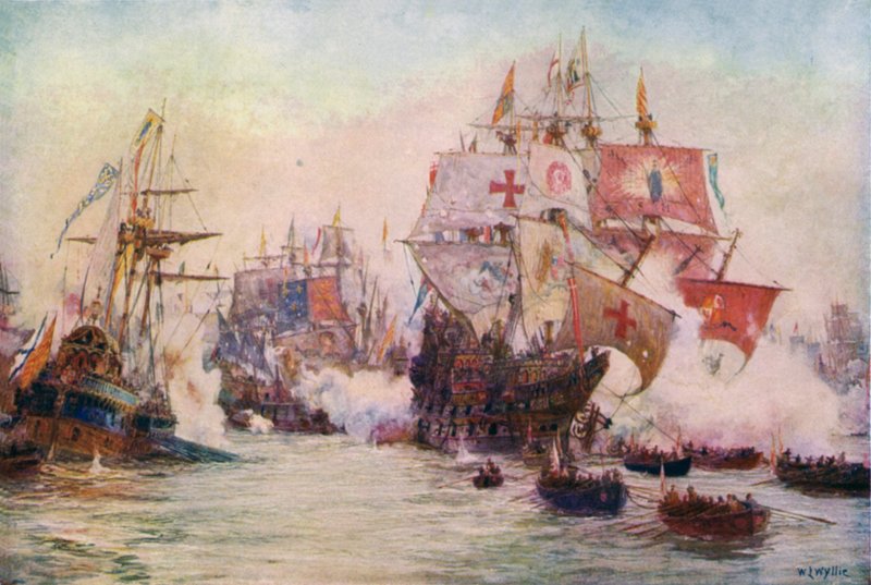 Den spanske armada, 1588 af William Lionel Wyllie