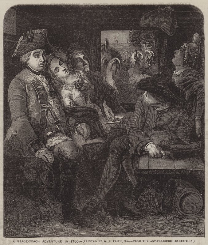 Et Stage-Coach Adventure i 1750 af William Powell Frith