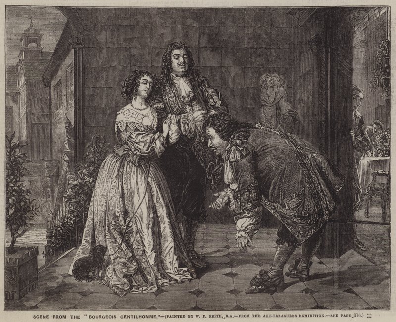 Scene fra Bourgeois Gentilhomme af William Powell Frith