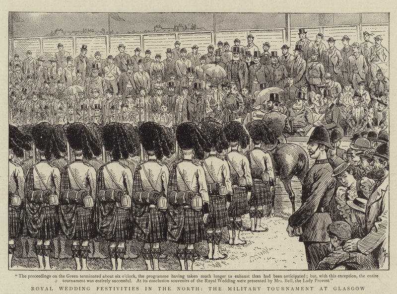 De kongelige bryllupsfester i Norden, militærturneringen i Glasgow af William Ralston