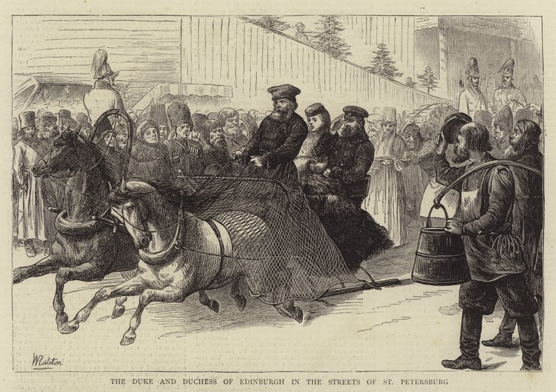 Hertugen og hertuginden af Edinburgh i St. Petersborgs gader af William Ralston