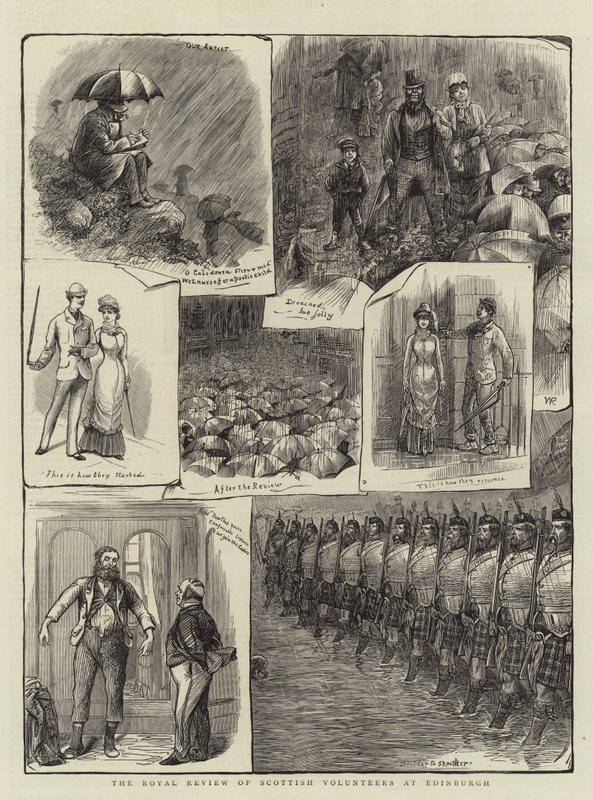 The Royal Review of Scottish Volunteers at Edinburgh af William Ralston