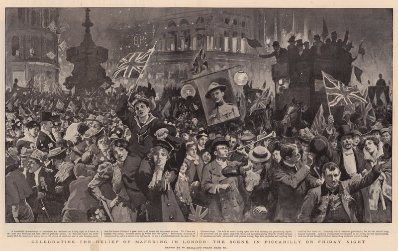 Fejring af Mafekings befrielse i London, scenen i Piccadilly fredag aften af William Small