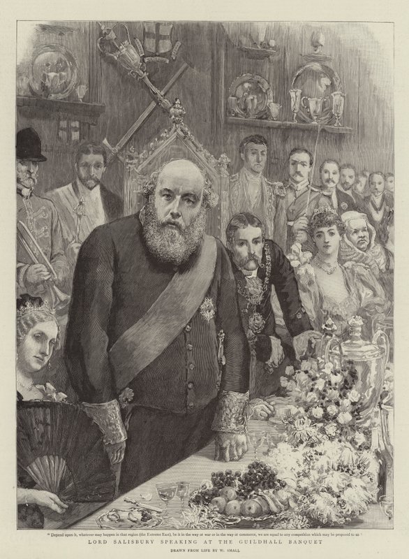 Lord Salisbury taler ved Guildhall Banket af William Small