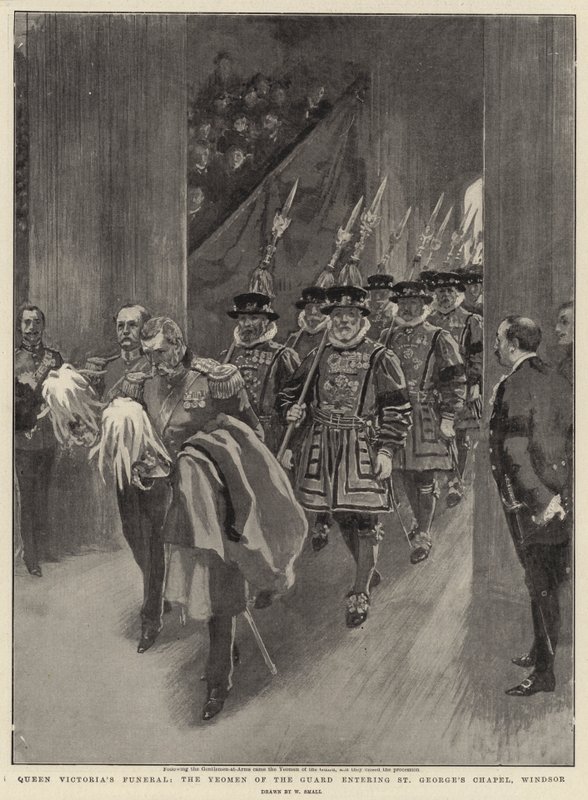 Dronning Victorias begravelse, vagtens Yeomen, der går ind i St George