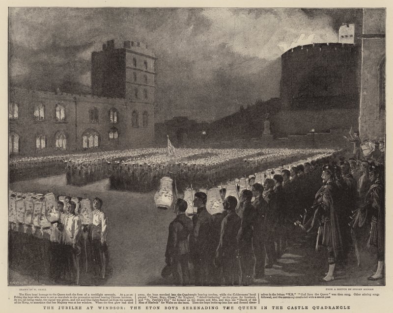 Jubilæet i Windsor, Eton Boys serenade dronningen i Castle Quadrangle af William Small