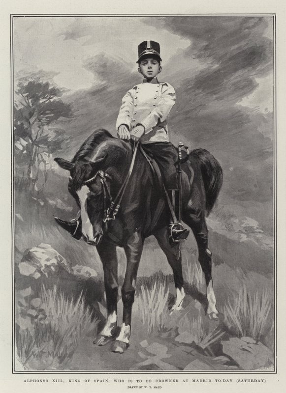 Alfonso XIII, konge af Spanien, som skal krones i Madrid i dag (lørdag) af William T. Maud