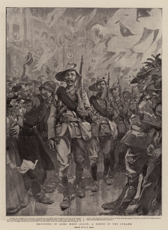 Brothers in Arms mødes igen, A Scene in the Strand af William T. Maud