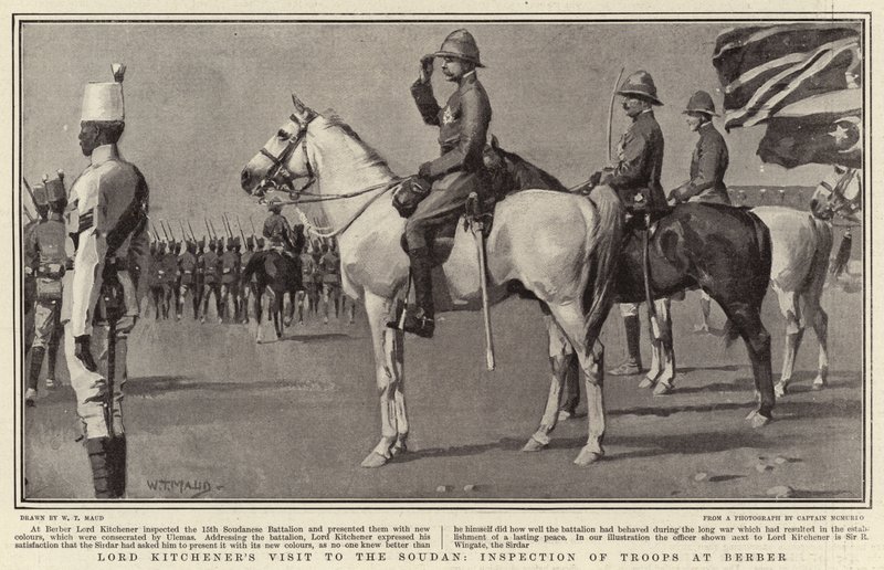 Lord Kitcheners besøg i Soudan, inspektion af tropper ved Berber af William T. Maud