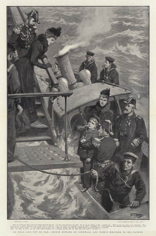 Så nær og dog så fjernt, prins Edward af Cornwall og York byder sin far velkommen af William T. Maud
