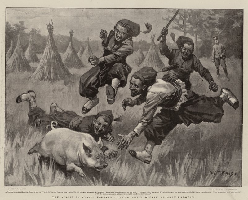 De allierede i Kina, Zouave jagter deres middag i Shan-hai-Quan af William T. Maud