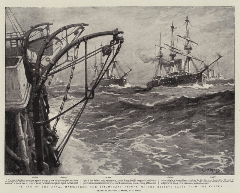 Slutningen af flådemanøvrerne, den triumferende tilbagevenden af reserveflåden med konvojen af William T. Maud
