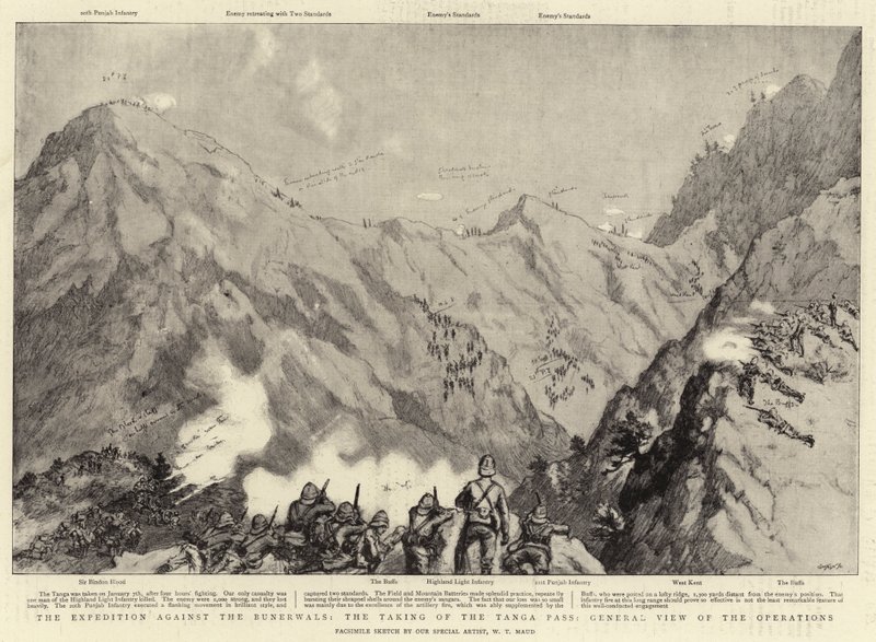Ekspeditionen mod Bunerwals, indtagelsen af Tanga-passet, overblik over operationerne af William T. Maud
