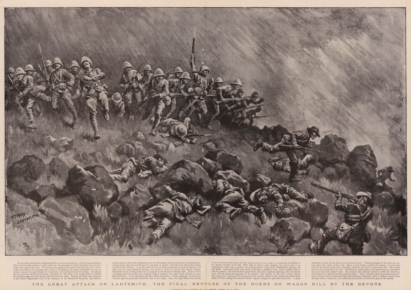 Det store angreb på Ladysmith, boernes sidste tilbageslag på Wagon Hill af Devons af William T. Maud