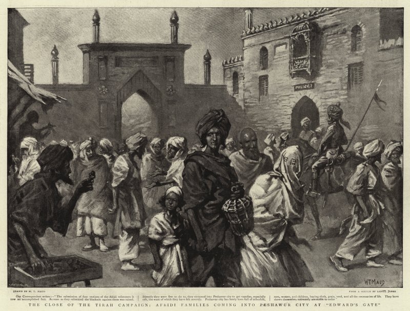 Afslutningen af Tirah-kampagnen, Afridi-familierne kommer ind i Peshawur by ved Edward