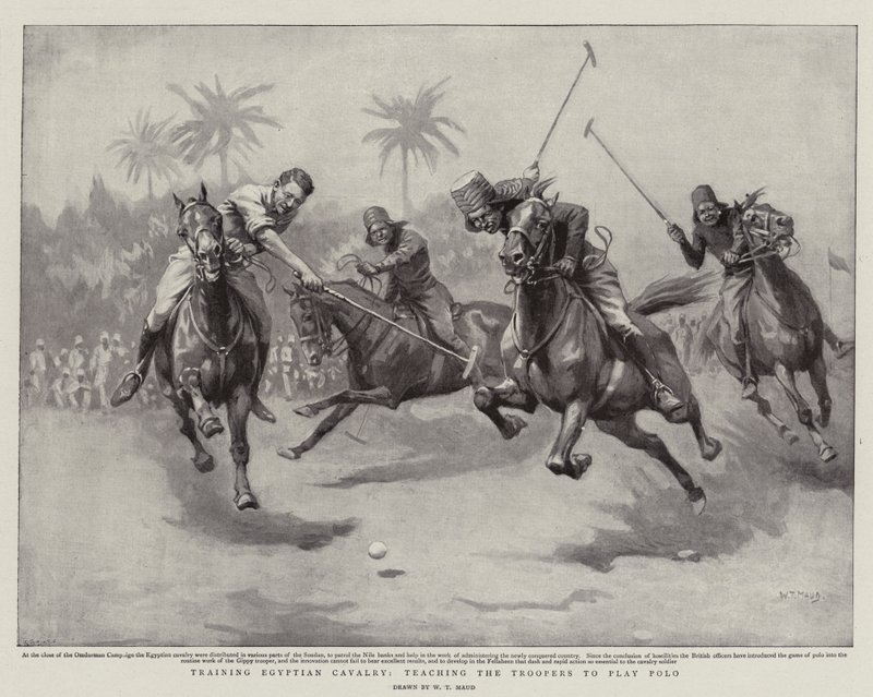 Træning af egyptisk kavaleri, lærer tropperne at spille polo af William T. Maud