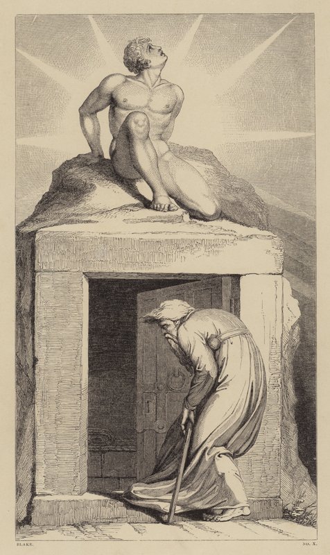 Dødsdør, illustration til Robert Blairs digt Graven af William after Blake