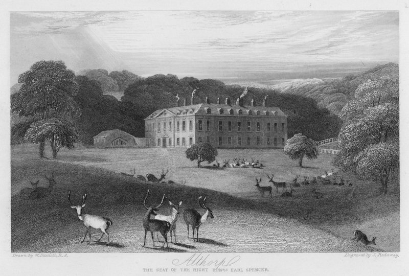Althorp, sædet for Earl Spencer (gravering) af William (after) Daniell