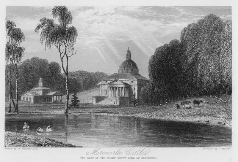 Mereworth Castle, sæde for Lord Le Despencer (gravering) af William (after) Daniell