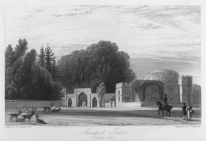 Sandpit Gate, Windsor Park (gravering) af William (after) Daniell