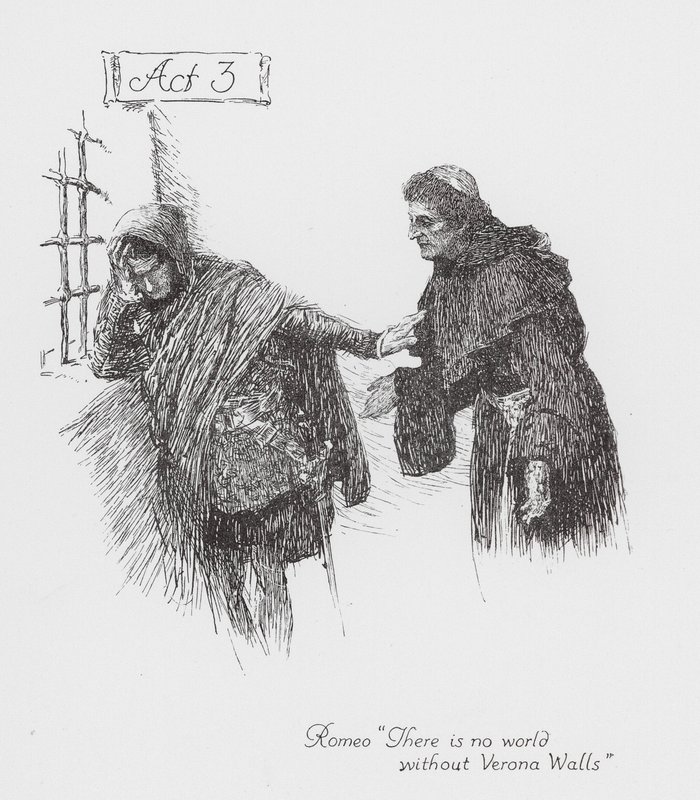Shakespeares Romeo og Julie: 3. akt (litho) af William (after) Hatherell