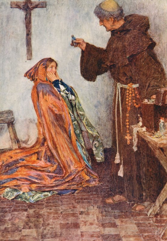 Shakespeares Romeo og Julie: Akt IV, Scene I (farvelitografi) af William (after) Hatherell