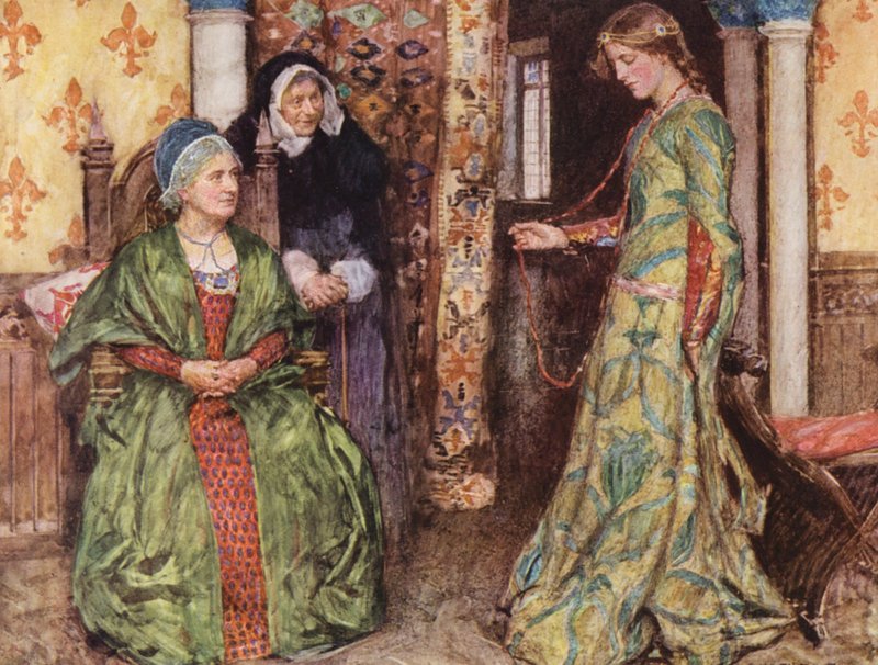 Shakespeares Romeo og Julie: Første akt, tredje scene (farvelitografi) af William (after) Hatherell
