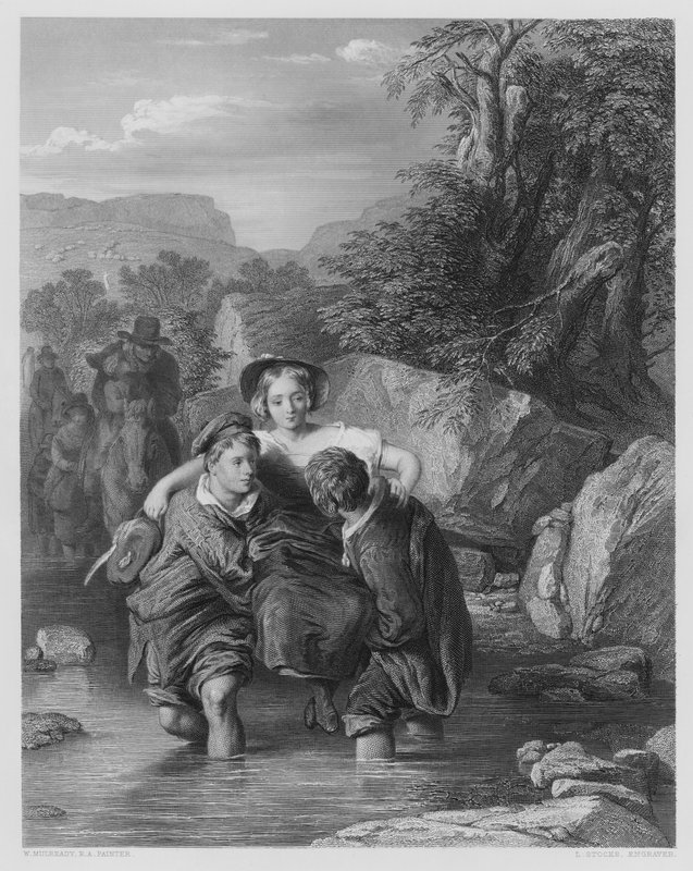 Crossing the Ford, fra billedet i Vernon Gallery (gravering) af William (after) Mulready