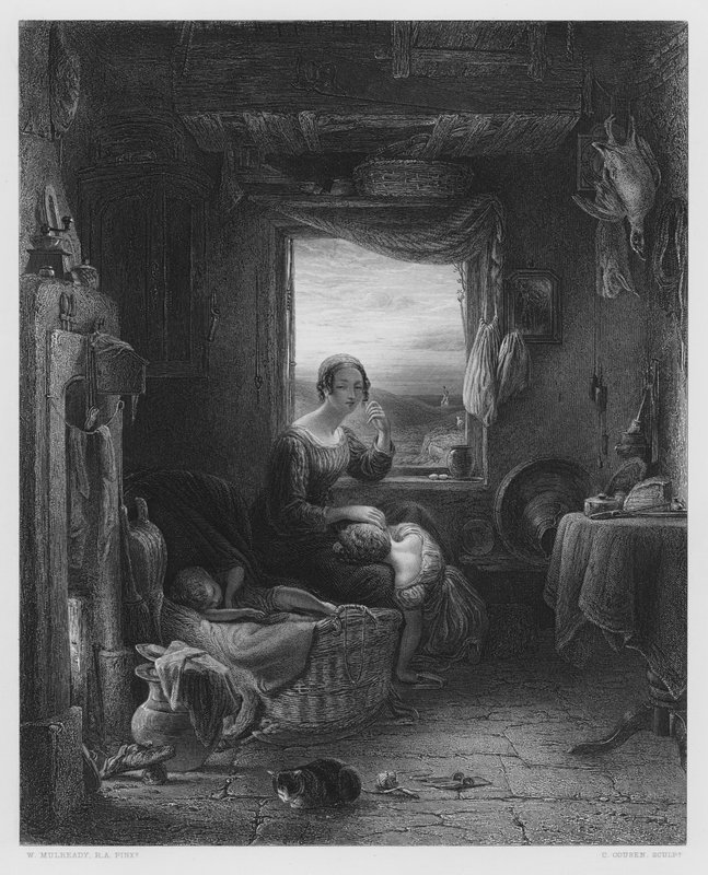 The Home-Expected, fra billedet i Den Kongelige Samling (stik) af William (after) Mulready