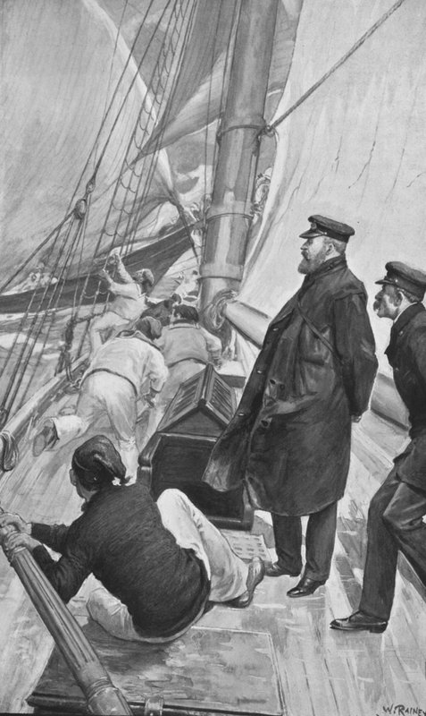 Kong Edward i en yachtulykke ved Cowes af William (after) Rainey