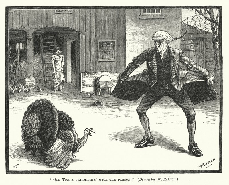 Gamle Tom en træfning med præsten (gravering) af William (after) Ralston