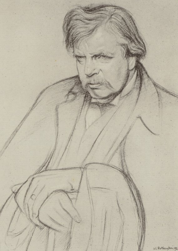 G K Chesterton (litho) af William (after) Rothenstein