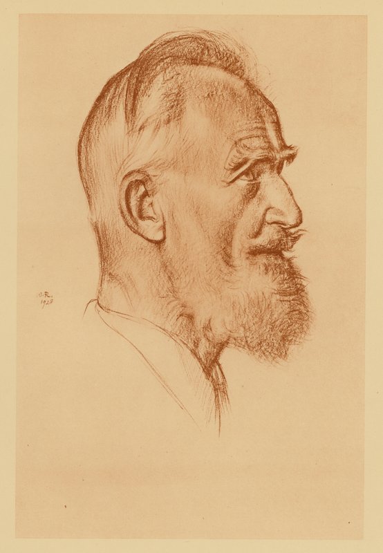 Portræt af George Bernard Shaw (litografi) af William (after) Rothenstein