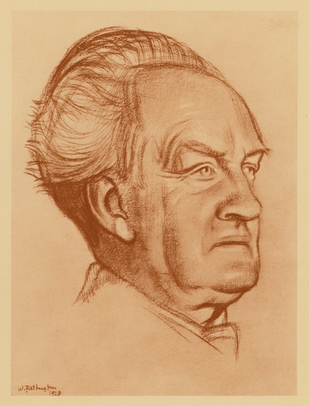 Portræt af Gerhart Hauptmann (litografi) af William (after) Rothenstein