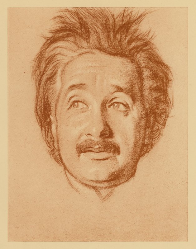 Portræt af professor Albert Einstein (litografi) af William (after) Rothenstein